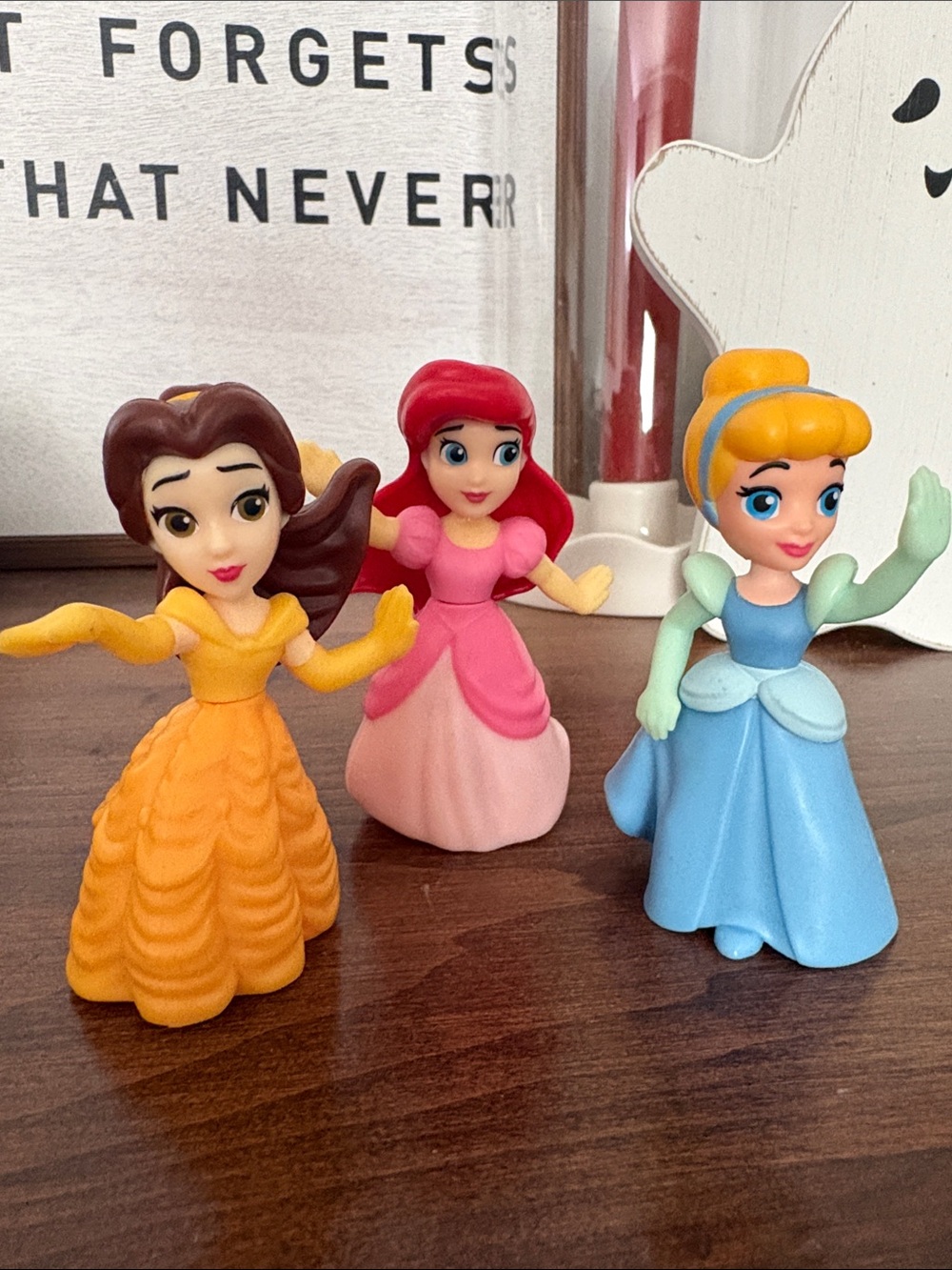 DISNEY Lot 3 Princess McDonalds Cake Topper Toy Belle Ariel Cinderella